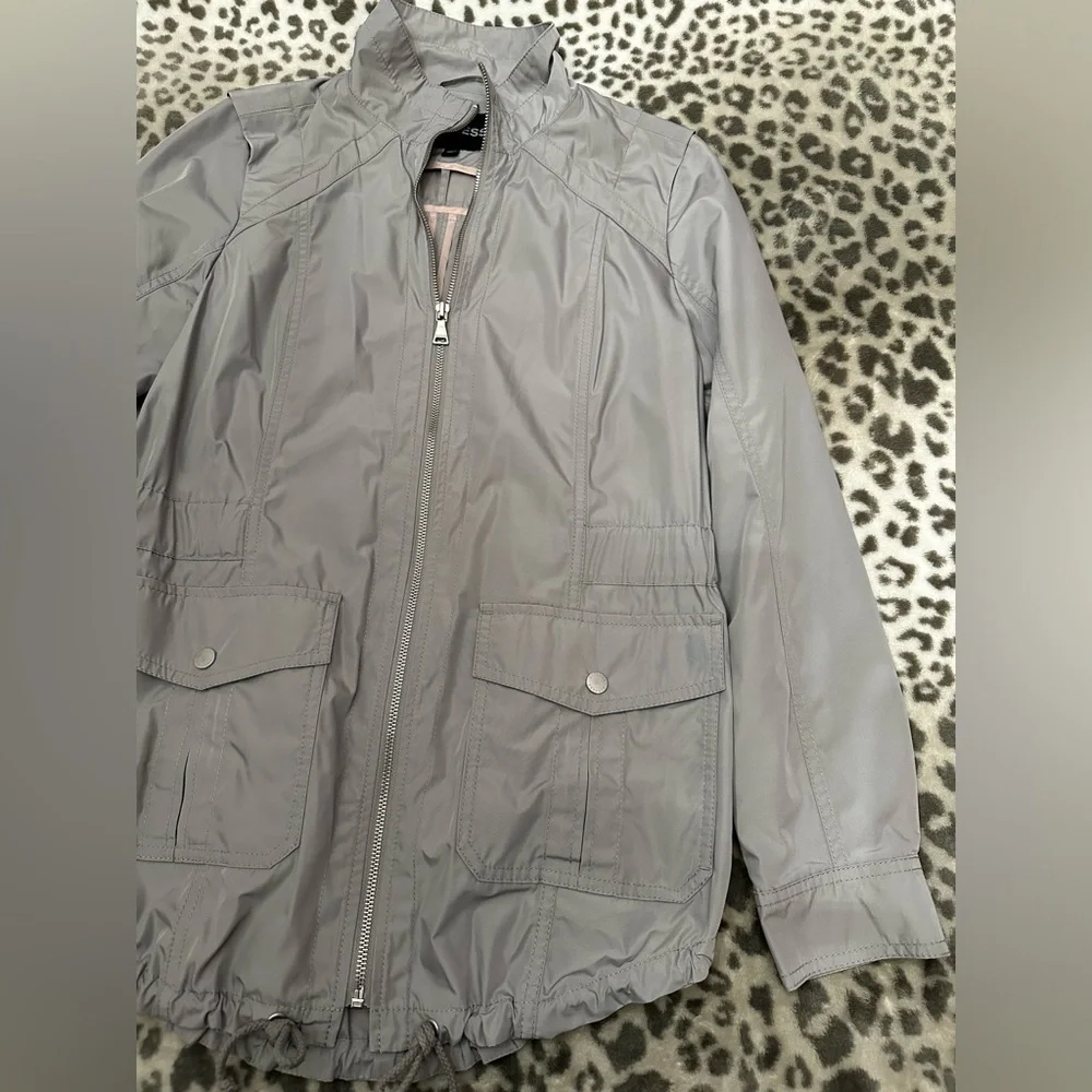 2014 Express Drawstring Utility Jacket in Light Gray Size Small Women’s